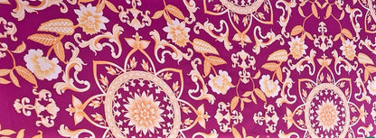 Seda Italiana Barroco Fucsia Oscuro Blanco y Dorado