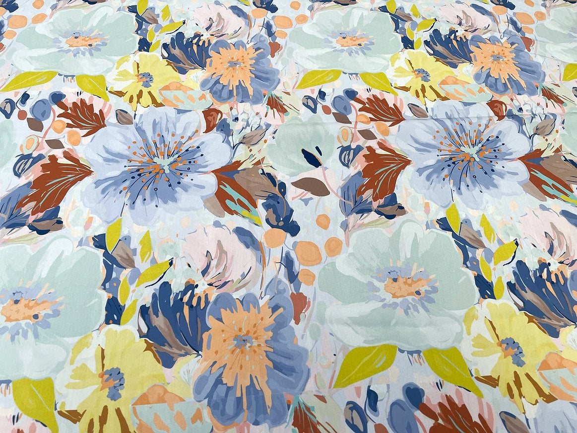 Seda Francesa Multicolor Floral – Verde y Tonos Pastel