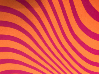 Seda Francesa Ondas Op Art Fucsia y Naranja