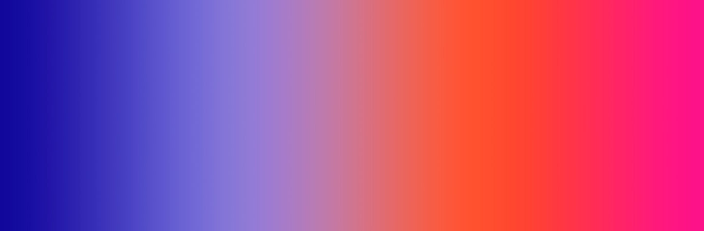 Muestra de gradiente completo de la seda satinada arcoíris azul, lila, coral y fucsia