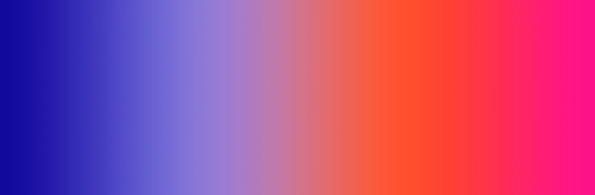Muestra de gradiente completo de la seda satinada arcoíris azul, lila, coral y fucsia