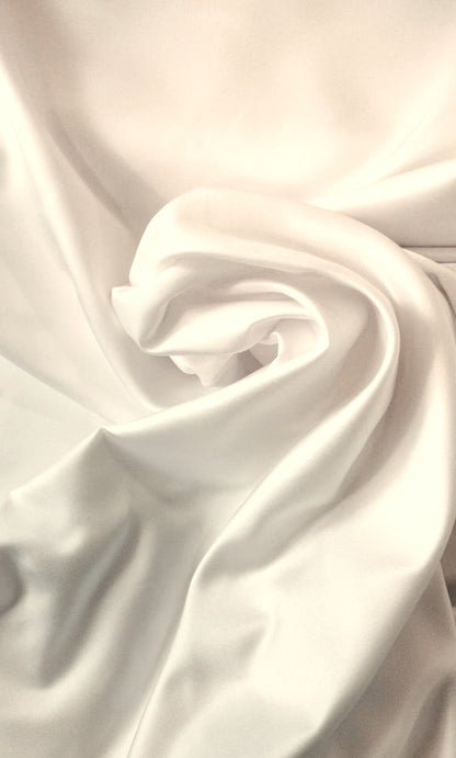 Satin Liviano Stretch Spandex - Blanco y Beige